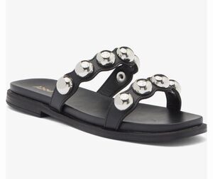 New ABOUND HAZEL Strappy Slide-On Black Sandals Shoes Womens Size 9